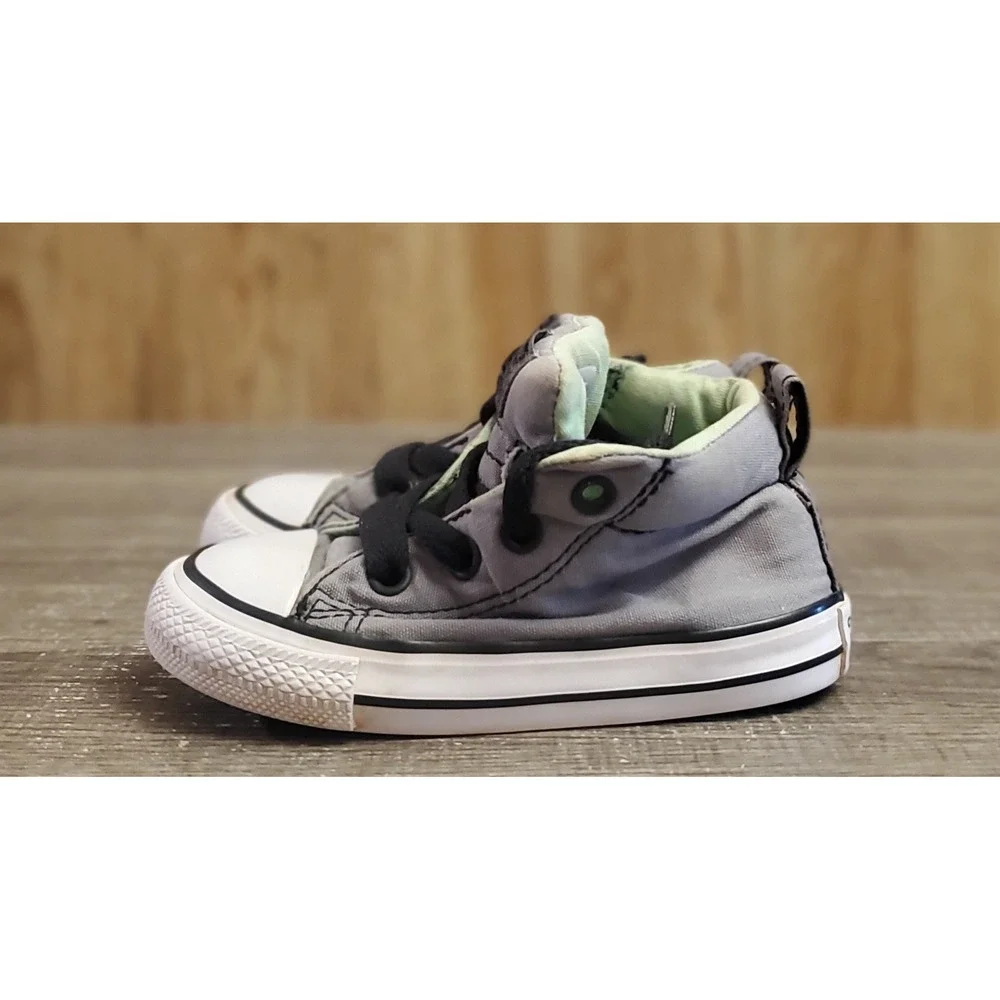 Converse Chuck Taylor‎ All Star Midtop Sneaker Shoes Toddler Size 6 Gray Green